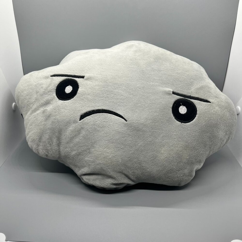 Angry grey cloud pillow